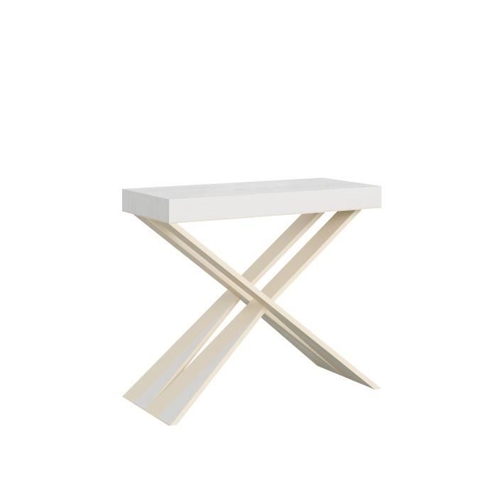 Console murale extensible Diago Small - Frêne Blanc - 90x40/196 cm - 10 personnes