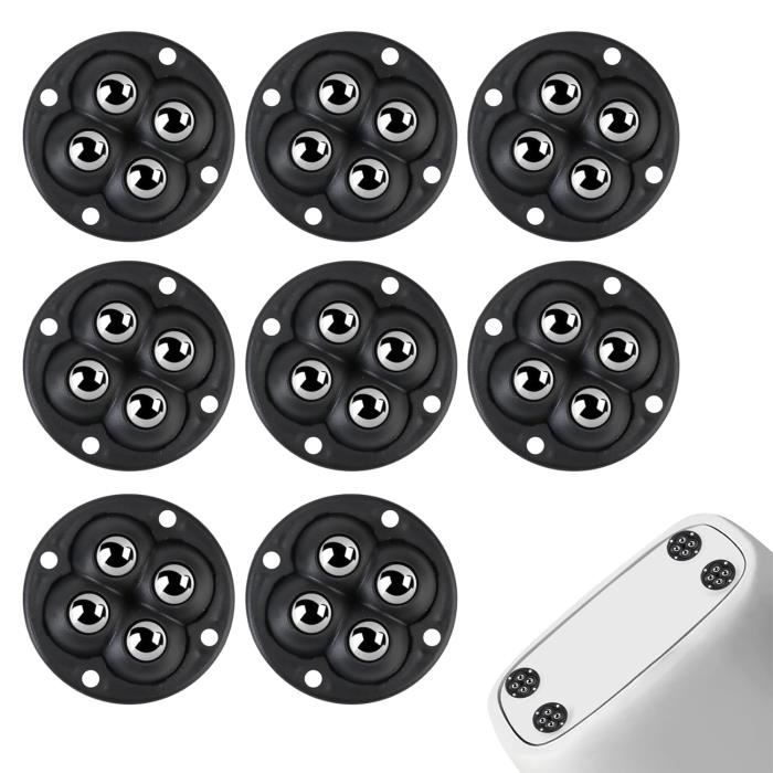 Roulettes Adhésives Pivotantes 360° - Lot De 8, Charge 54 Livres, Blanc, Pour Meuble Ou électroménager
