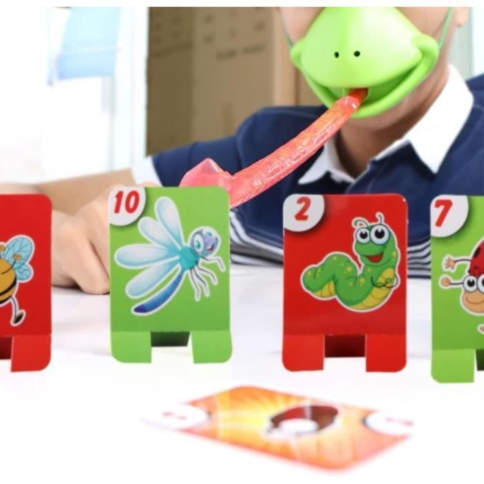 Jeu De Masque Grenouille Avec Langue - 2 Sets - Jeu D'adresse Et De Rapidité - Pour Fêtes, Famille, Enfants - Ambiance Garantie - 1