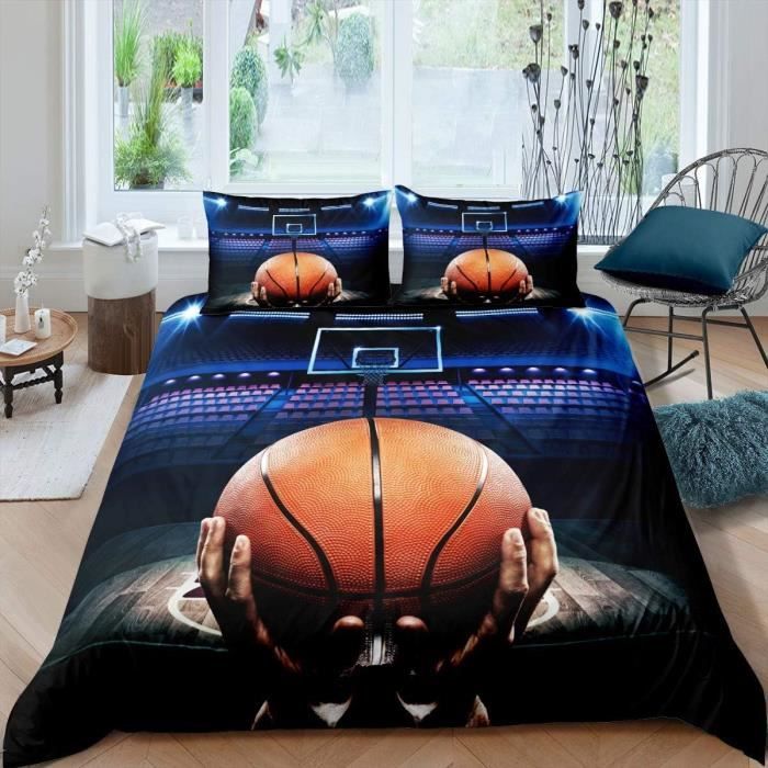 Parure De Lit Gamer 200x220cm - Housse Couette + Taies 50x75cm - Motif Manette Jeu Vidéo - 100% Polyester