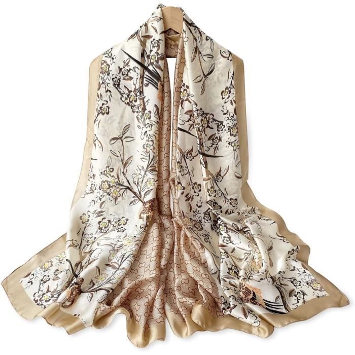Foulard En Mousseline Imprimé Léopard 160x50cm - Écharpe Légère Femme Polyvalente Toutes Saisons