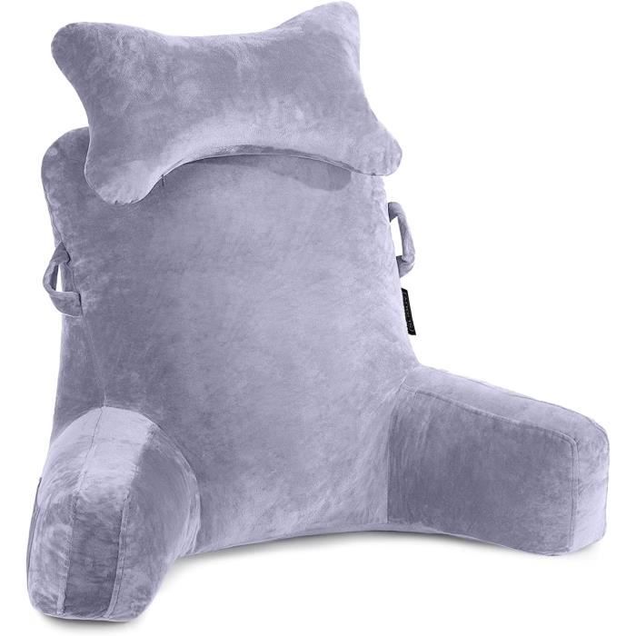 Coussin Triangulaire Pour Tête De Lit - Soutien Lombaire, Canapé, 145x55x15 Cm, Blanc Crème, Lavable