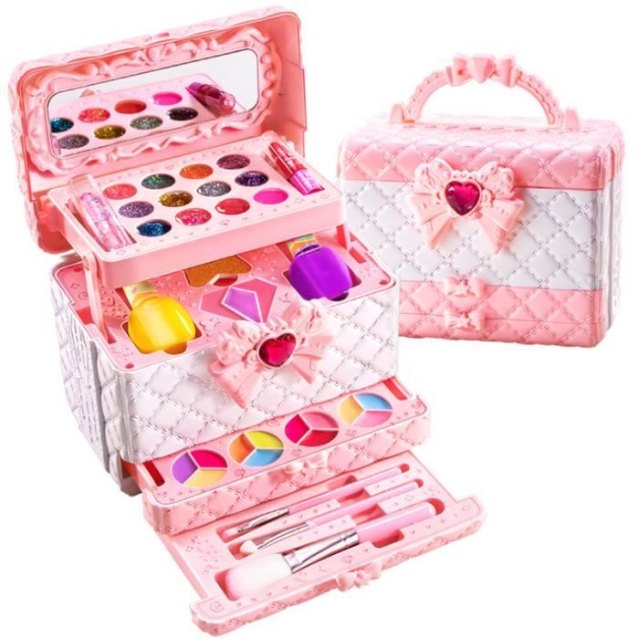 Mallette Maquillage Licorne Lavable – Coffret Vernis & Rouge à Lèvres – Cadeau Fille 3-7 Ans
