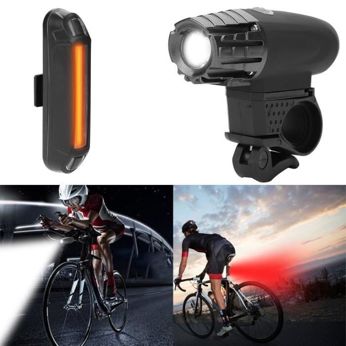BEKUTY Lumiere v/élo Lampe VTT COB LED V/élo V/élo V/élo Arri/ère Lumi/ère Arri/ère USB Rechargeable 4 Modes