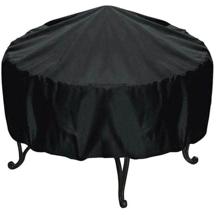 Housse de table de terrasse imperméable noire pour meubles de jardin d' extérieur, 40 x 45