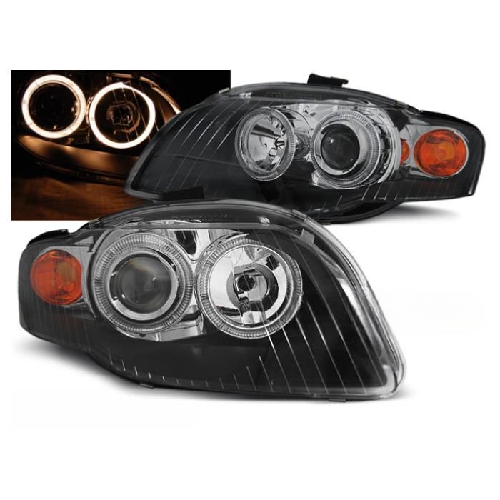 Paire de feux phares Audi A4 B7 de 2004 a 2008 angel eyes noir-27361029