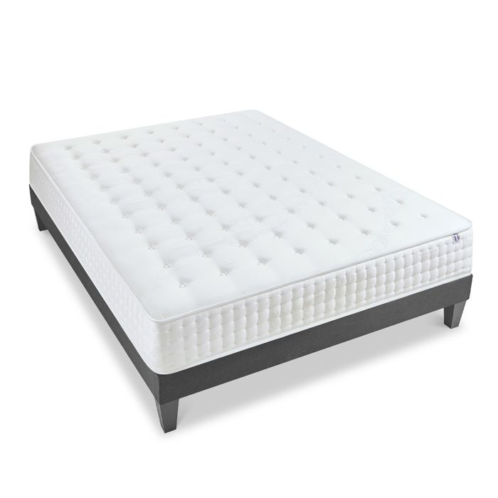 olympe ensemble matelas apollon avec sommier en bois 140x200 cdiscount maison