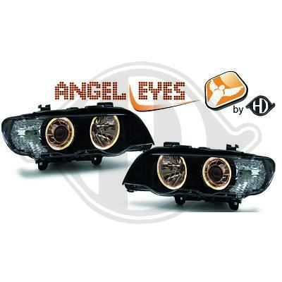 1290680 , Paire de Feux Phares Angel eyes noir pour BMW X5 E53 de 1999 a 2003