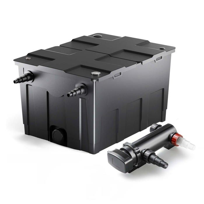 SunSun Kit complet: CBF-550 Filtre de bassin jusquà 60000 L Biologique CUV-318 lampe uv UVC Clarificateur avec 18 Watt Puissance U