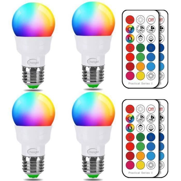 Ampoules LED RGB Couleur Changement Dimmable 10W LED Bulbs E27 RGBW avec  Télécommande Sans Fil,RGB 12 choix de couleur+Blanc Chaud 2700K :  : Luminaires et Éclairage