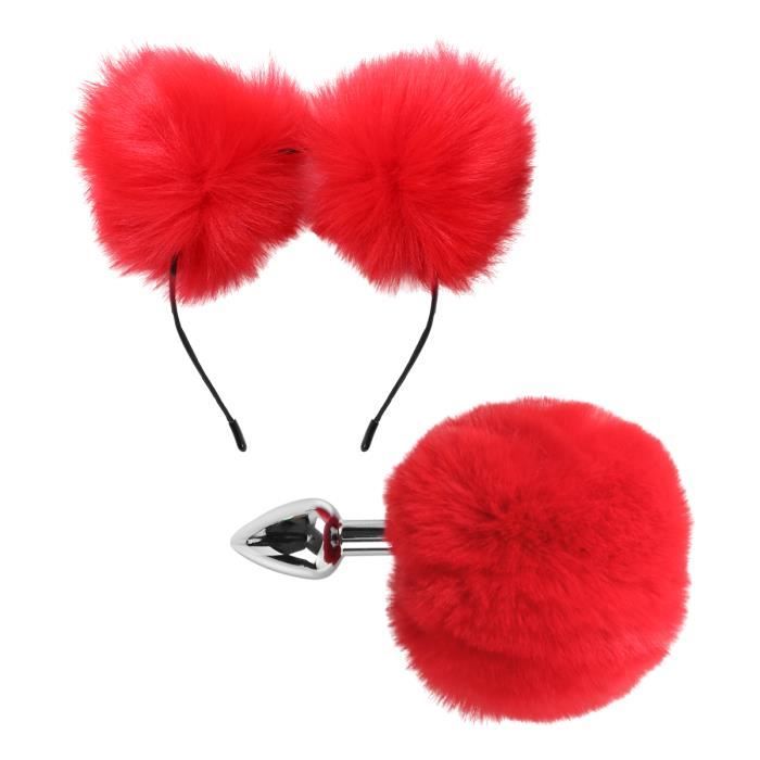 Chaude Femmes Fausse Queue Anal Plug Fourrure Chat Oreilles Coiffe Avec Queue Chrome Metal Pl Modele Red 2 9cm Ptgsb Achat Vente Chaude Femmes Fausse Queu Cdiscount