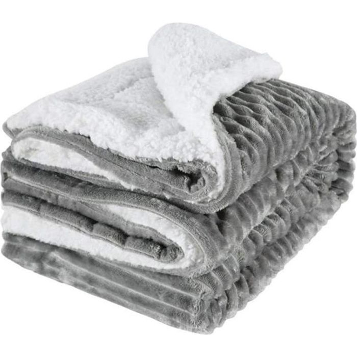 Couverture Polaire Couverture de Lit Douce et Chaude Plaid Jeté de Flanelle Verser Canapé Voyager Camping-Car sur Le 150x120cm