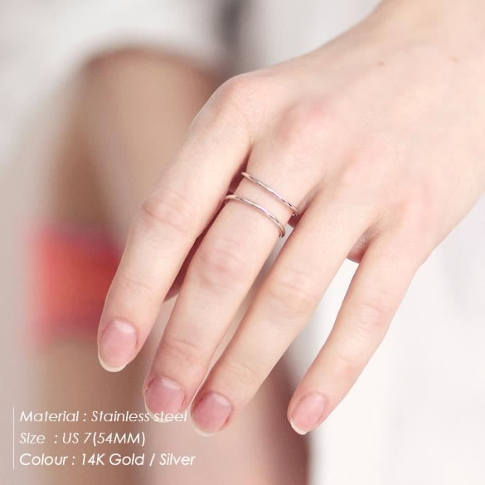 E manco bague en acier inoxydable pour femmes anneau