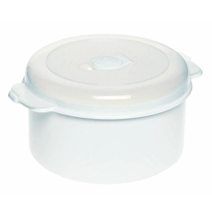 Bac Alimentaire - Caisse Alimentaire - Conteneur micro-ondes 1,5l 3107 Round White Plast Team