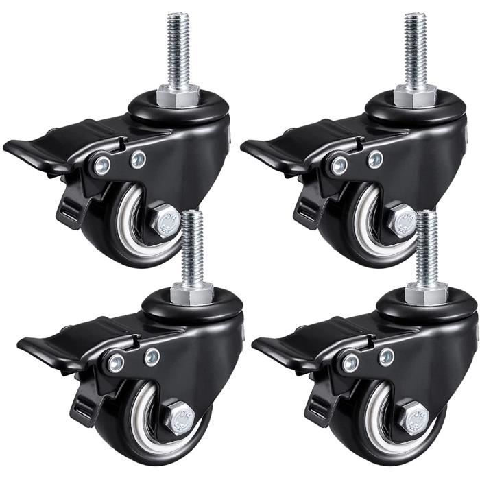 Support Meuble Roulette Lot De 4 Roulettes Pivotantes De 38 Mm - 2 Avec Freins 2 Sans Freins Lot De Roulettes Pivotantes Support Meuble Roulette Lot De 4 Roulettes Pivotantes De 38 Mm - 2 Avec Freins 2 Sans Freins Lot De Roulettes Pivotantes