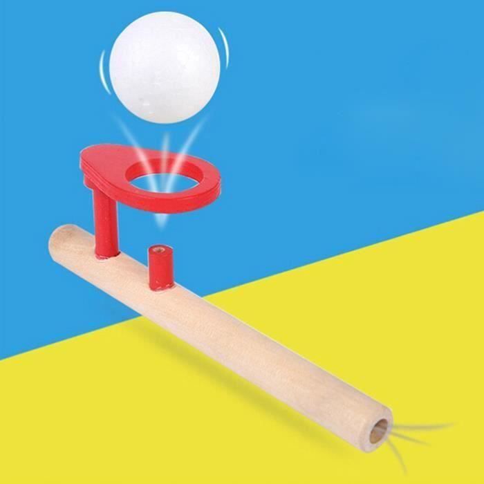 SIYTUAU Jeu de Balles Tuyau Flottant Rose Jouet en Bois Contrôle de la Respiration Développement des Habiletés Jouet Sensoriel pour Enfants Jeu de Balles Soufflantes en Bois Rose