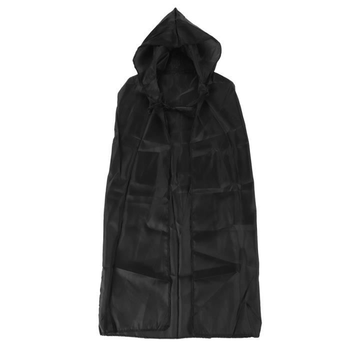 Cape Noire à Capuche Pour Déguisement - Accessoire Cosplay Et Halloween Adulte/enfant (longueur ~140 Cm) - 9