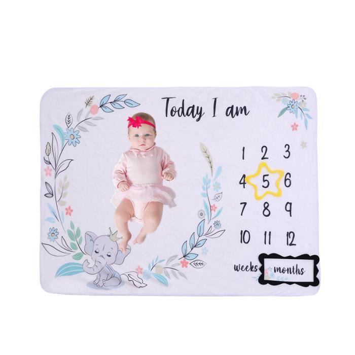 Couverture Etape Mensuelle Pour Bebe Unisexe Couverture De Fond De Photographie De Bebe Suivez La Croissance Du Bebe L Elephant Cdiscount Puericulture Eveil Bebe
