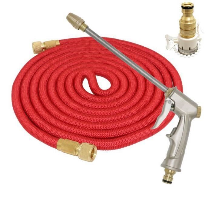 Tuyau D'Arrosage Extensible 37,5m/125ft Avec Pistolet 8 Fonctions - Flexible, Léger Et Portable Pour Jardin, Maison Et Voiture (Bleu)