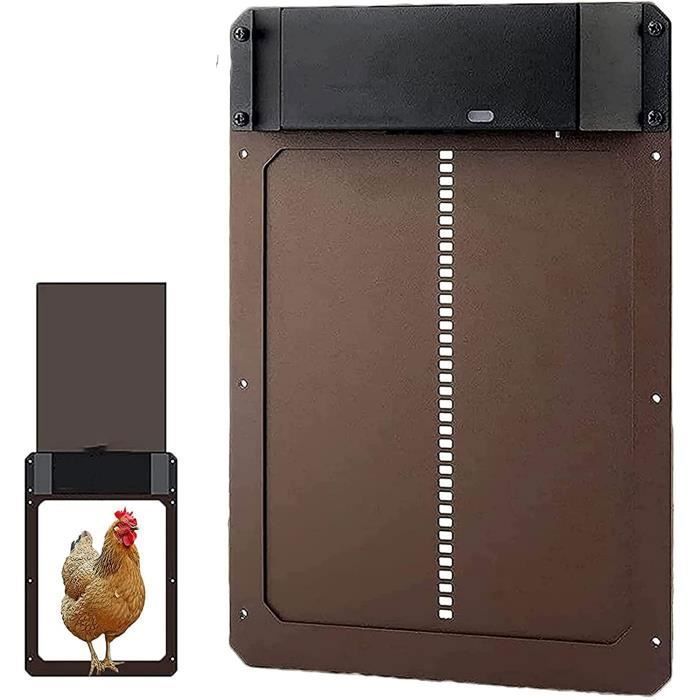 Porte Automatique pour Poulailler, Porte De Poulailler Automatique, avec Minuterie Et Capteur De Lumière,Minuterie D'ouverture[60]