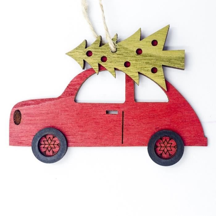 20 Pendentifs De Noël En Bois Non Peint – 10 Modèles (rennes, Bonhommes De Neige, Sapins…) – Décoration Sapin Ou Couronne - 9