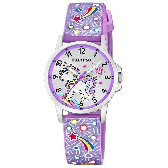 Montre Calypso K5776-6 Argent Pourpre ATM Argent