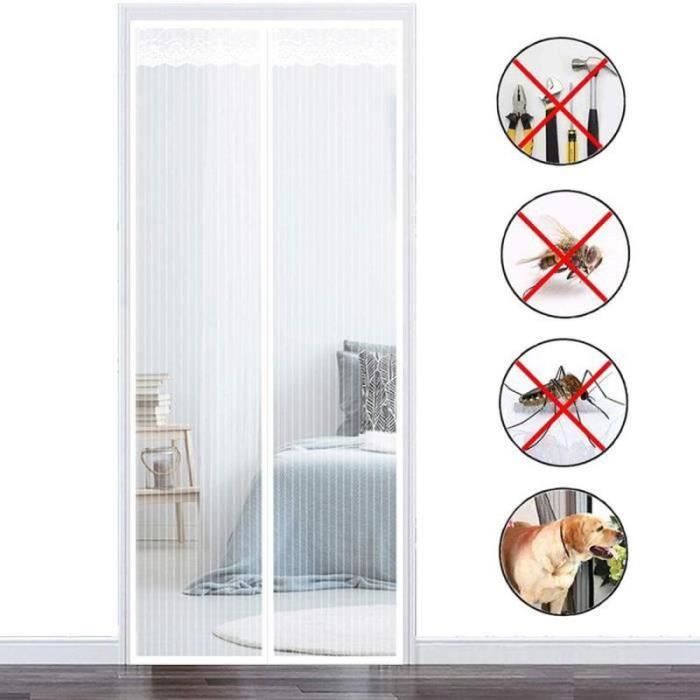 Moustiquaire Fenetre Magnétique 105x100cm Blanc Moustiquaire
