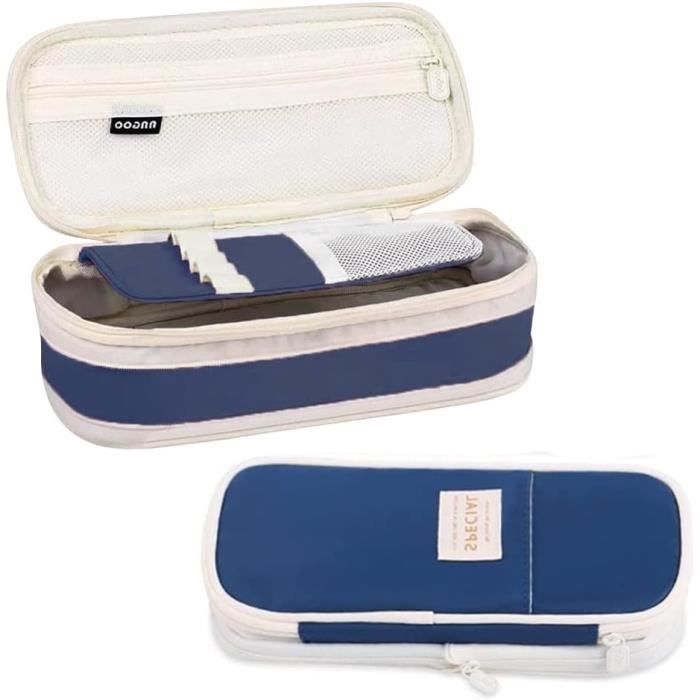 PracticOffice ColorLine 59711 Fourre-tout De Grande Capacité, étui Multifonction Pour Matériel Scolaire Bleu Foncé, Dimensions : 21 X 9 X 5,5 Cm