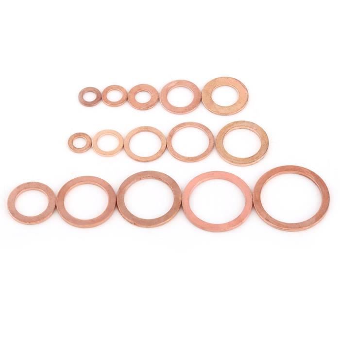 Lot De 5 Rondelles Plates En Cuivre 15x22x1.5mm - Joint D'Étanchéité, Entretoise - Pour Moteur Voiture, Bateau, Machine