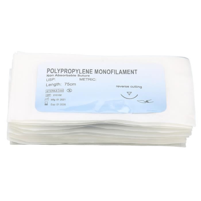 Sutures D'entraînement 3/0 – Soie, Nylon, Polyester, Polypropylène, Lot Stérile 16 Pièces