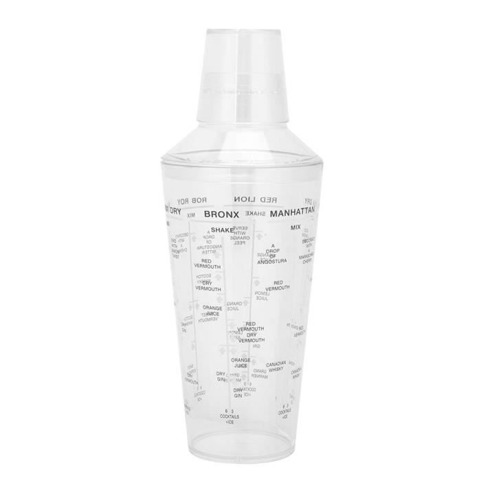 Boston Shaker Cocktail 500ML Ensemble 2 Parties - Tasse Mélangeur Transparente Avec Échelle