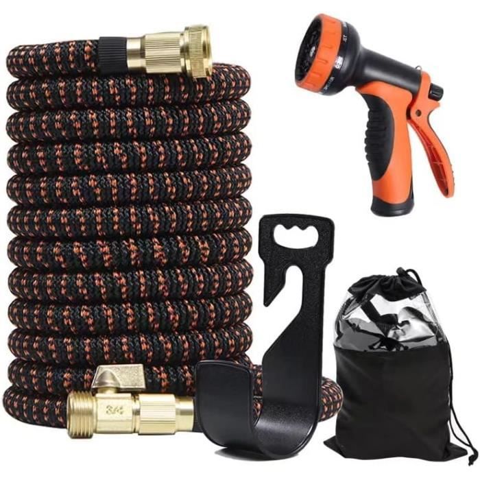 Tuyau Arrosage Extensible 50m Irfora - Avec Buse 9 Fonctions - Laiton - Noyau Latex - Flexible