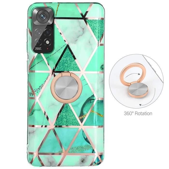 Coque Anneau pour Redmi Note 11S 11 Turquoise TPU Anti Rayures
