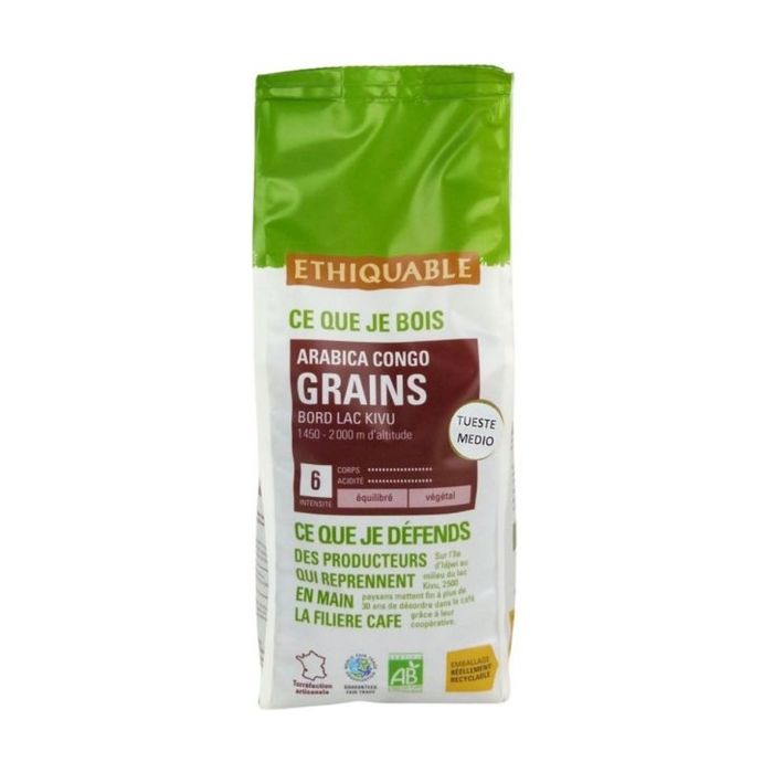 Les Cafés Dagobert -- Congo kivu 100% arabica, bio et équitable - grains Vrac (origine Congo) - 5 kg
