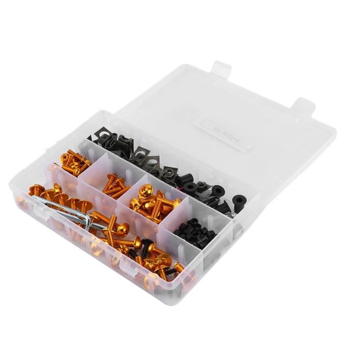 ANCLLO Kit 177 Boulons Carénage Moto – Clips & Écrous Rouges Alu, Vis Personnalisation Universelle 95% Motos