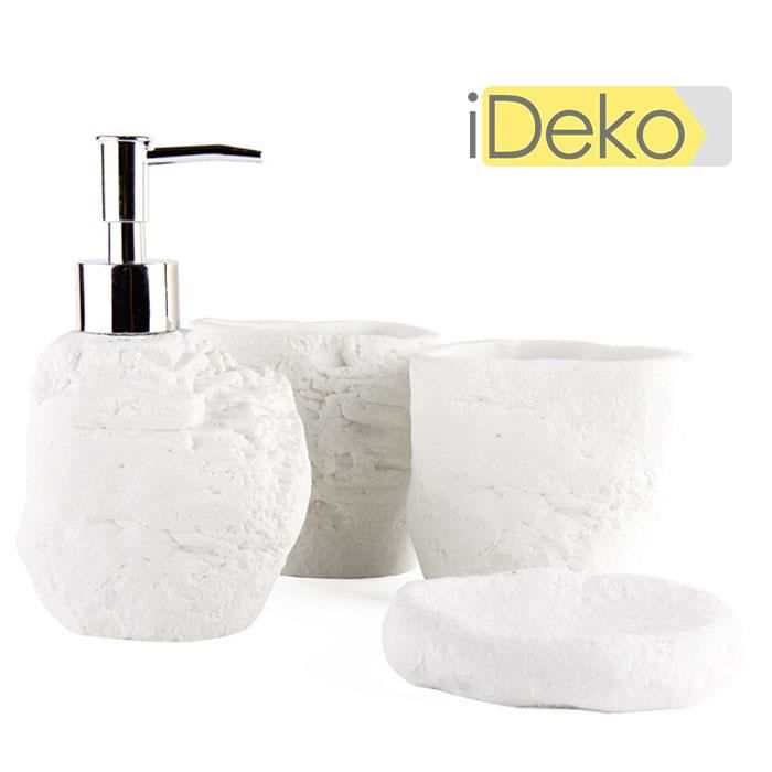 Ideko Set Accessoires Salle De Bain 4 Pieces En Forme Corail
