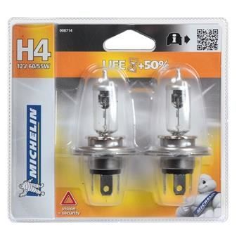 Vvciic 2 x H4 75W Lumière halogène Brillant Blanc Voiture Ampoules phares Ampoule Lampe 12V 5000K 