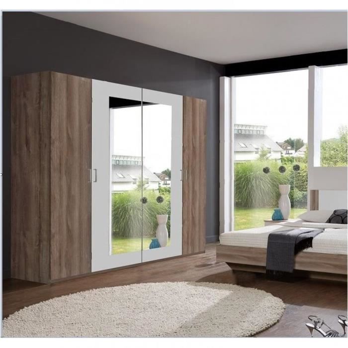Armoire 1 2 Penderie 1 2 Lingere 4 Portes 2 Miroirs Eva Largeur