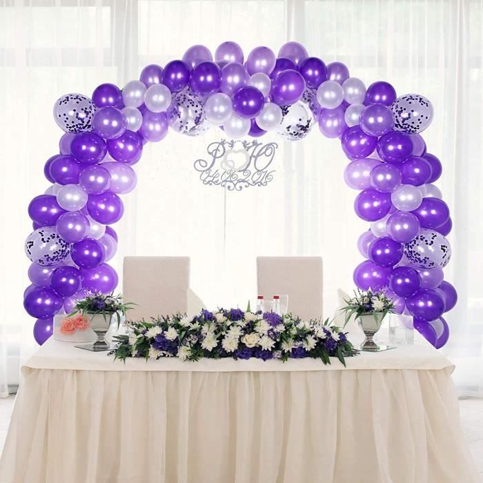 Kit de ballons Violet 60pcs Latex Décoration de fête  Anniversaire, Mariage, Fiançailles