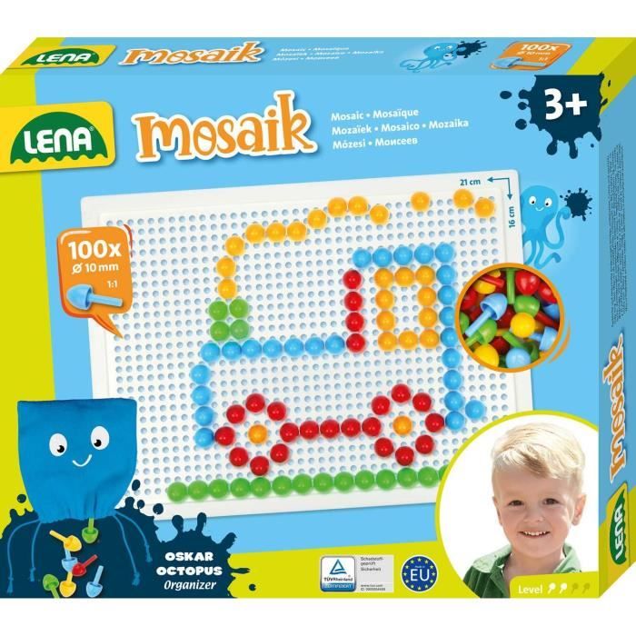 Jeu De Mosaïque Enfichable En Bois - Jouet Montessori 240 Clous - Cartes Animaux - Cadeau Créatif 3-8 Ans