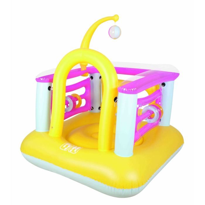 LEADZM Château Gonflable 3 En 1 Avec Trampoline & Toboggan - Couleur Macaron, 270x200x170cm, Souffleur 350W Inclus - Aire De Jeux Enfants 3-10 Ans