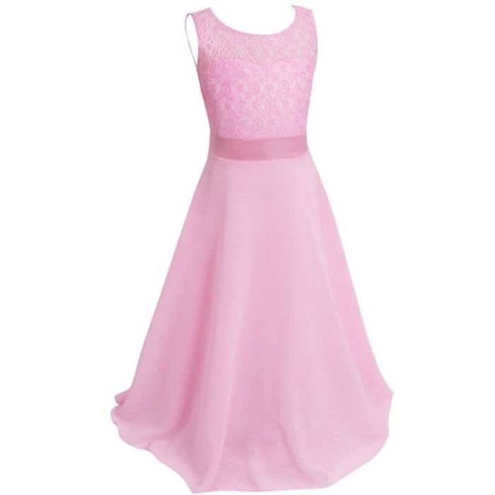 Enfants Robe Princesse Bra Robe En Mousseline De Soie En Dentelle Gros Jupe Enfants Vierge Robe Haut De Gamme Robe Rose Achat Vente Robe Cdiscount