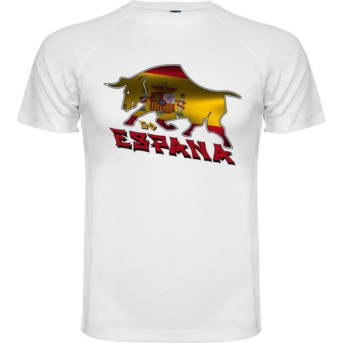 Espagne T Shirt Homme Le Taureau Espagnol Tee Shirt Blanc Aux Couleurs De L Espagne S Au Xxl Blanc Cdiscount Pret A Porter