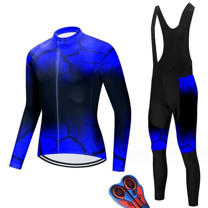 Tenue Cyclisme Hiver Moxilyn - Maillot Manches Longues + Pantalon - Coussin 9D - Coupe-Vent Et Chaud