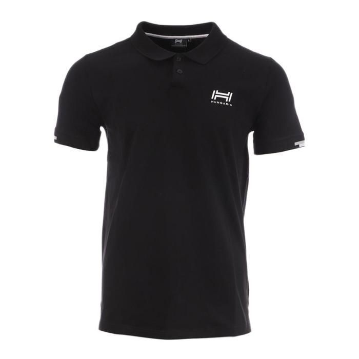Polo Homme Hungaria Jeki Manches Courtes Noir 100% Coton