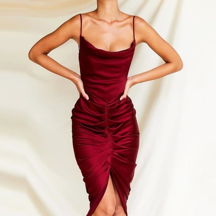 Robe store satin froncé
