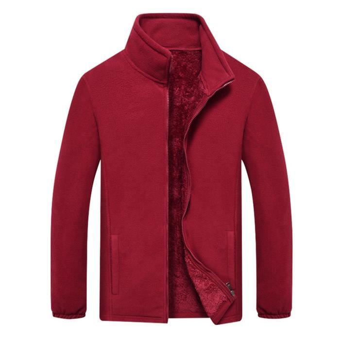 Veste Sweat à Capuche Mountain Hardwear Homme L Rouge – Polaire Doublée