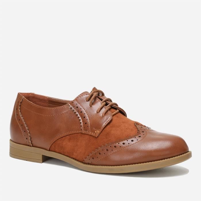 Derbies camel femme on sale