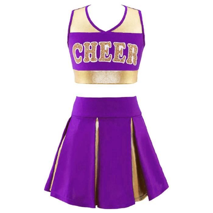 Jupe Paillettes Fille Danse - Polyester/satin - Taille élastique 2-14 Ans - Pour Spectacle Et Fête