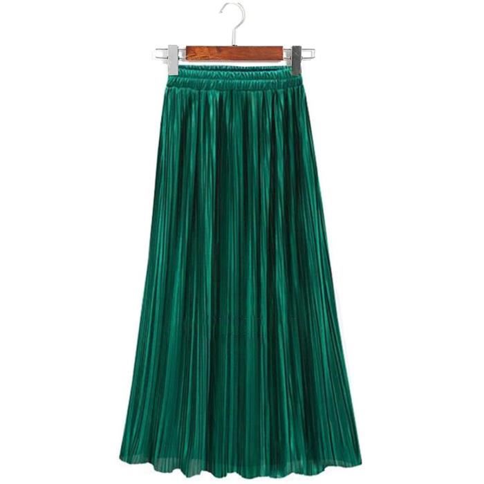 Jupe longue plissee verte sales